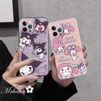 Mrhaha เคส TPU ขอบตรงสำหรับ Huawei Y9s Y9 Y7A นายกป้องกันซิลิโคน Y6P โนวา4e 3i Y90 Y70 6 7 8 9 10 Pro P30 P40คู่30 40 50 Pro ลายการ์ตูน Kuromi น่ารักเมโลดี้ด้านหลังสวยฝาครอบพร้อมในสต็อก