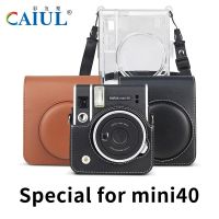 กระเป๋าเคสกันกระแทกฝาพับสำเร็จรูปสำหรับสมาร์ทโฟน Mini40 Fujifilm Instax เคสหนัง PU พร้อม Mini40 Instax ฟูจิสายคล้องไหล่สำหรับ