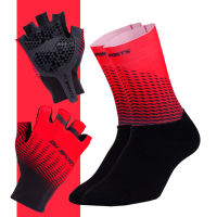 New Cycling Gloves with Bicycle Socks Set Anti Slip Men Women Shockproof Short Half Finger Gloves for Outdoor Bike Sport