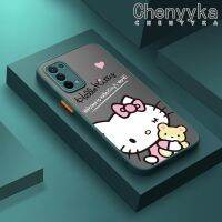 Chenyyka เคสปลอกสำหรับ OPPO A54 A74 5G A54 4G เคสกรณีการ์ตูนน่ารักคิตตี้แมวฝ้าใสฮาร์ดโทรศัพท์ปลอกเด็กผู้หญิงกันกระแทกซิลิโคนเต็มปกหลังกล้องป้องกันกรณี