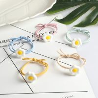 Korean Version INS Lovely Poached Egg Hair Rope Egg Head Rope Hair Ring Small Sweet Hair Rubber