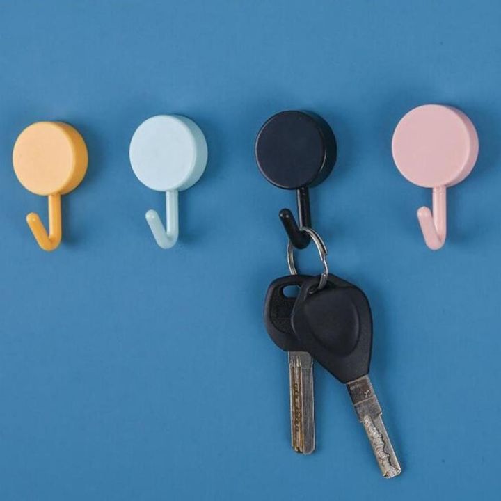 กุญแจแขวนผนังแบบมีที่แขวนประตูแบบสุ่มทำจากพลาสติก1-4-8ชิ้นเบ็ดแบบยึดติดตัวเองที่ใส่กุญแจเบ็ดแบบยึดติดที่ตกแต่งบ้านในครัวห้องน้ำ