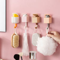 Creative Self Adhesive Wall Hooks Cute Animal Shape Organizer Hook Hangers Hook Key Umbrella Towel Cap Coat Rack Wall Decoration Picture Hangers Hooks