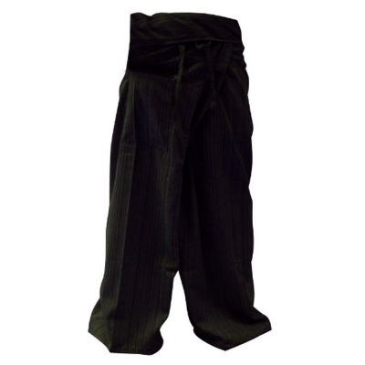 Fisherman Pant กางเกงเลย์(สีดำ) ผ้าฝ้าย Cotton เป็นกางเกงลำลอง สวมใส่สบาย เก็บปลายทาง
