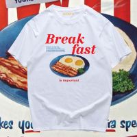 (?พร้อมส่งเสื้อเฮีย?) เสื้อ Break fast ผ้าCotton 100 มีสองสี ทั้งทรงปกติและ OVERSIZE