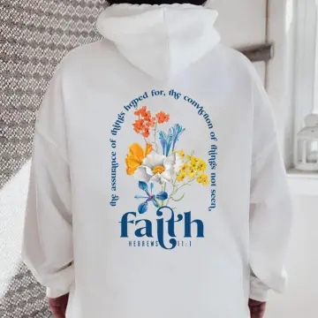 Faith Over Fear Hoodie, Trendy Bible Verse Aesthetic Christian Preppy Hoodie