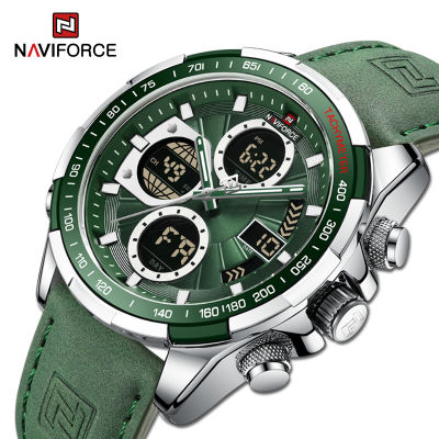NAVIFORCE Top Brand Watches Mens Military Sport Leather Waterproof Day and Date Display Big Clock Watch Male Relogio Masculino