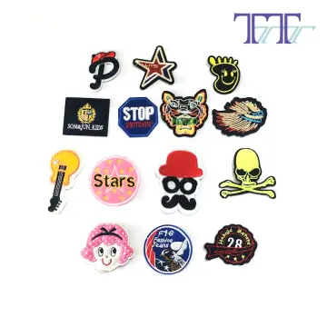 30Pcs Mixed Iron on Patches For Clothing Shirt Jacket Embroidered Clothing  Patches Stripes Stickers Punk Style