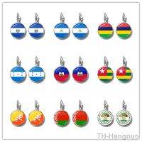 SardovaNicaraguaMauritiusHondurasHaitiTogoBhutanBelarusBelize National Flag French Hooks Glass Earring Jewelry For Women