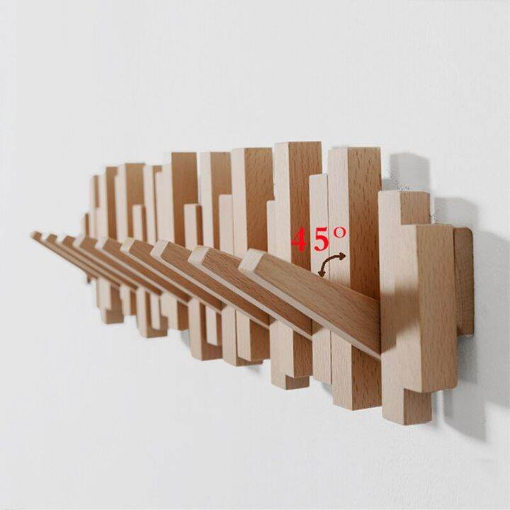 Wood Wall Coat Rack Holder Clothing Rack Hangers Coat Hat Shelves