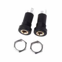 2PCS 3.5MM Audio Jack Socket 3 Pole Black Stereo Solder Panel Mount Gold With Nuts Connector Drop Shipping