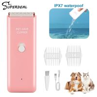 Dog Cat Home Hair Clipper Waterproof Electric Pet Hair Haircut Trimmer Shaver USB Rechargeable Dog Grooming Tools Low Noise