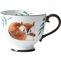 Nordic Ceramic kawaii Coffee espresso Mug Animal Hand-Painted Breakfast Cute Milk Tea Cup Juice Kitchen Drink Cereal Drinkware