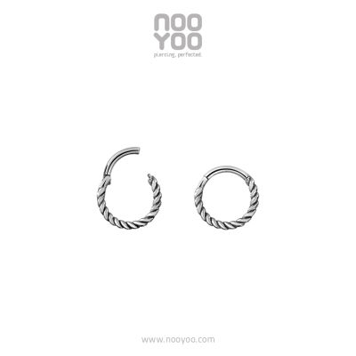 NooYoo ต่างหูสำหรับผิวแพ้ง่าย Twisted Wire Hinged Ring