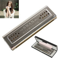 Professional Swan 24 Holes Key Of C&amp;G Double-side Tremolo Harmonica Music Musical Instrument