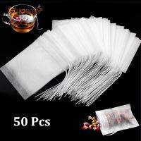 5.5 x 7CM 50 Pcs Biodegradable Tea Filter Bags / Safe Natural Material Disposable Tea Filter Bags / Empty Cotton Drawstring Seal Filter Tea Bags / Tea Infuser for Loose Leaf Tea