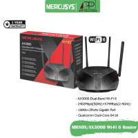 ?Free CAT6?Mercusys Router Gigabit WiFi6 AX3000 Wireless Dual Band รุ่นMR80X(รับประกัน1ปี)-APP Solution