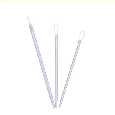 ☬ 3Pcs/Set Stick Needle Nylon Thread Colorful Aluminum Stick Needle Set Thick Knitted Sweater Knitting Tool Needle Sewing DIY