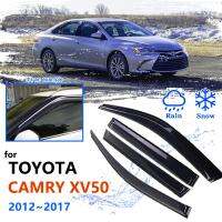 แผงกันฝนหน้าต่างด้านรถยนต์สำหรับ Toyota Camry 50 XV50 2012 2013 2014 2015 2016 2017ป้องกันหมวกเกราะป้องกัน Pergola ที่ครอบไฟรถยนต์