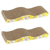 2X Cat Kitten Corrugated Scratch Board Pad Scratcher Bed Mat Claws Care