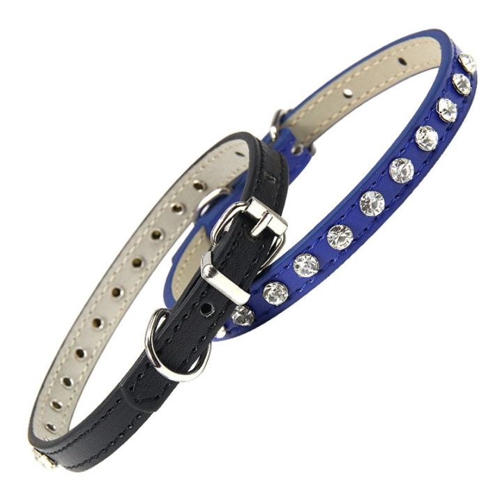 colorful-shining-diamond-rhinestone-pet-collar-pu-leather-neck-strap-safe-for-cat-dog-soft-pet-supplies-accessories-xs-s-leashes