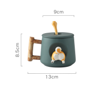 420ml Cartoon Dog Ceramic Mug Cute 3D Pattern With Lid Spoon Girls Favorite Gift Brew Milk Tea Creative Coffee Cup