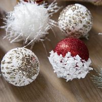 6pcs Christmas Ball Sequins Foam Hanging Plush Ball Ornaments Pendant 2024 Navidad New Year Home Room Window Decoration