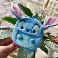 ✘☍ Cartoon Disney Stitch Children Plush Coin Purse Zipper Change Purse Mini Wallet Kids Girl Women For Gift With Keychain