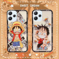 เคสนิ่ม Xiaomi Redmi ยางนิ่ม12 5G ขายดีเคสโทรศัพท์แฟชั่นทำจากยางนิ่มลายอนิเมะลูฟี่โปร่งใสไม่ลื่นกันกระแทก Redmi12ฝาครอบเคสโทรศัพท์แบบใส5G