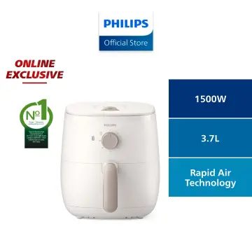 Philips HD9100/20 Compact Airfryer. aka HD9100 Air Fryer. RapidAir  Technology. Auto Pause Function. 3.7L Capacity.