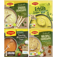 แม็กกี้ซุปกึ่งสำเร็จรูป รวม 4 รสชาติ จากเยอรมนี - Mixed set Maggi Instant Soups 4 varieties soup from Germany