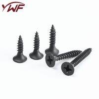 100pcs/lot drywall screw Cross Countersunk Flat Head Self-tapping Screw M3 M3.5 Black Carbon Steel Phillips woodworking screw Screw Nut Drivers