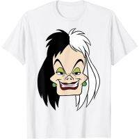 Cartoon One Hundred and One Dalmatians Cruella De Vil  graphic cotton O-neck T-shirt for men