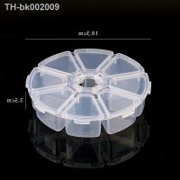 ✁ 6 slots/8 slots round Compartment Plastic Storage Box for Beads earrings Adjustable Jewelry Container Transparent Box Case