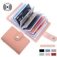 【CC】▤◘♨  New Anti-theft ID Credit Card Holder Fashion Womens 26 Cards Leather Purse Wallet bag  for Men Female