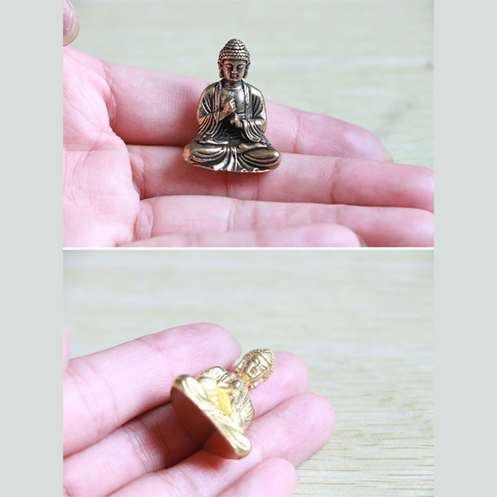 yizhuoliang-pure-brass-miniature-shakyamuni-buddha-ตกแต่งบ้านตกแต่ง-miniature-figurine