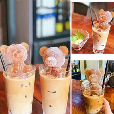 3D Bear Shape Silicone Mold Ice Cube Maker Chocolate Cake Mould Candy Dough Mold For Coffee Milk Tea Fondant Whiskey Ice Mold Ice Maker Ice Cream Moul