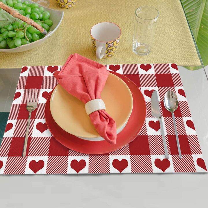 4pcs-valentines-day-placemat-heat-insulation-non-slip-tea-coaster-cup-holder-coaster-dining-table-bowl-mats-kitchen-accessories