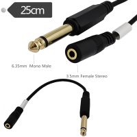 ERE  6.35mm 1/4 Male to 3.5mm 1/8 Female Mono Audio Mic Plug Adapter Jack cable  Microphone Accessory Cables