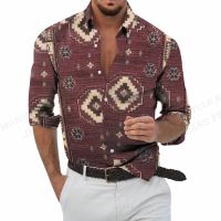 เสื้อวินเทจเสื้อผู้ชายแฟชั่นเสื้อเชิ้ตแขนยาวเสื้อฮาวายชายหาดคิวบาเสื้อผ้าบุรุษเสื้อเดี่ยวลายเสือดาว