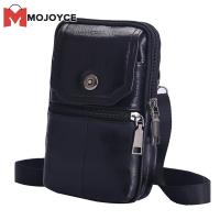 MOJOYCE ผู้ชาย Cowhide หนังโทรศัพท์กระเป๋าสะพายสีทึบซิปกระเป๋า Crossbody