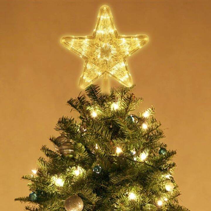 New Year Decor Christmas Tree LED Five-Pointed Stars Hanging Lights ...