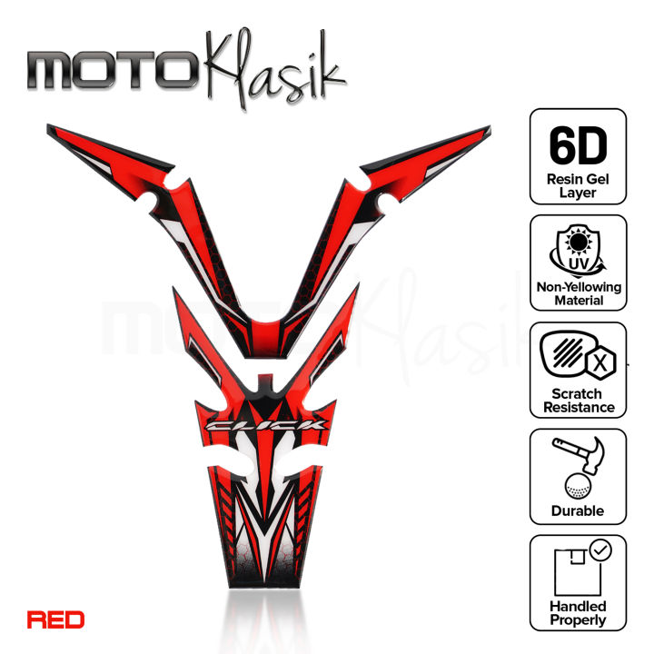 HONDA CLICK V2 6D GEL TYPE TANK PAD FISHBONE HONEYCOMB STICKER / TANK ...