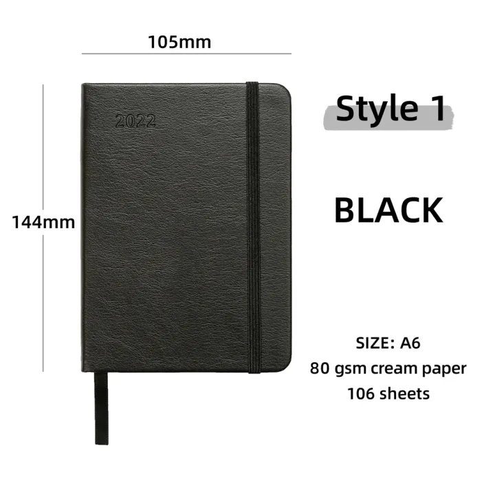 2022 Calendar Weekly Planner A6 Diary Notebook 106 Sheets 80gsm Paper
