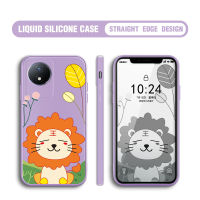 GGK เคสโทรศัพท์ Vivo Y02T Y02 Y02A การ์ตูน,เคสมือถือสิงโตน่ารัก Pokémon สแควร์ปลอกซิลิโคนเหลวเคสป้องกันทนแรงกระแทกกล้องคลุมทั้งหมด