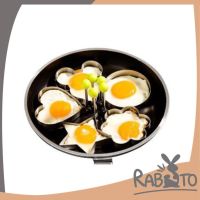 【ถูกที่สุด】RABITO แม่พิมพ์ทอดไข่ แบบสแตนเลส แม่พิมพ์ทำอาหาร ไข่ดาว ไข่เจียว แพนเค้กไม่ต้องกังวลกับการถูกไฟลวก CC27