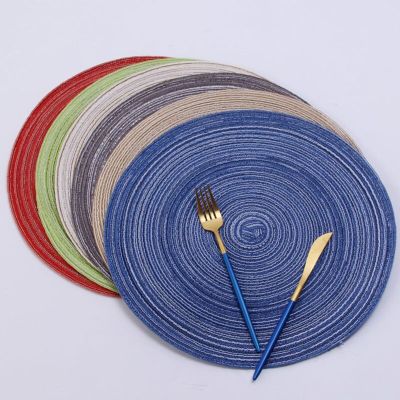 1pc Weave Non-slip Placemat Cotton Dining Table Mat Coffee Hot Pads Heat Resistant Placemat for Home Christmas Wedding Decor