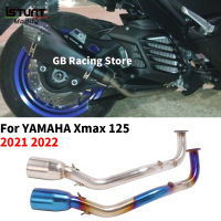 ใบบนสำหรับ YAMAHA Xmax 125 X MAX125 2021 2022รถจักรยานยนต์ไอเสียหนีเต็มระบบ Moto ปรับเปลี่ยนด้านหน้าลิงค์ท่อที่มีเซ็นเซอร์ H2O