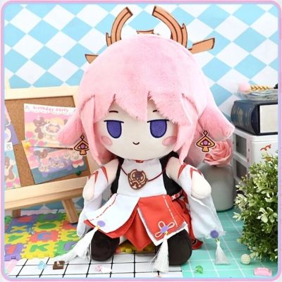 Genshin Impact Yae Miko Cosplay Accessories Halloween Props Kids Toy Xmas Gift Plush Soft Pillow Anime Cotton Dress Up Doll Game