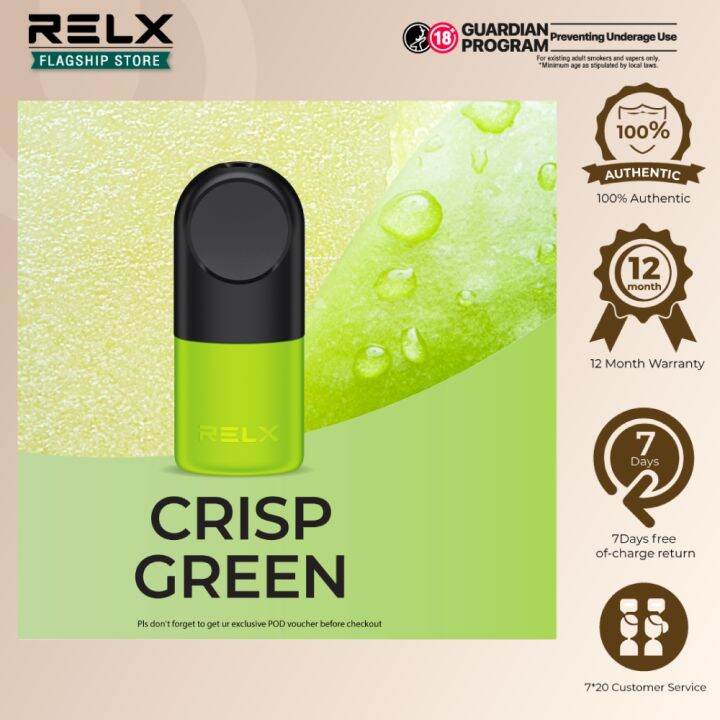 RELX Pod 1 Pod Pack Crisp Green 30mg GStd Lazada PH